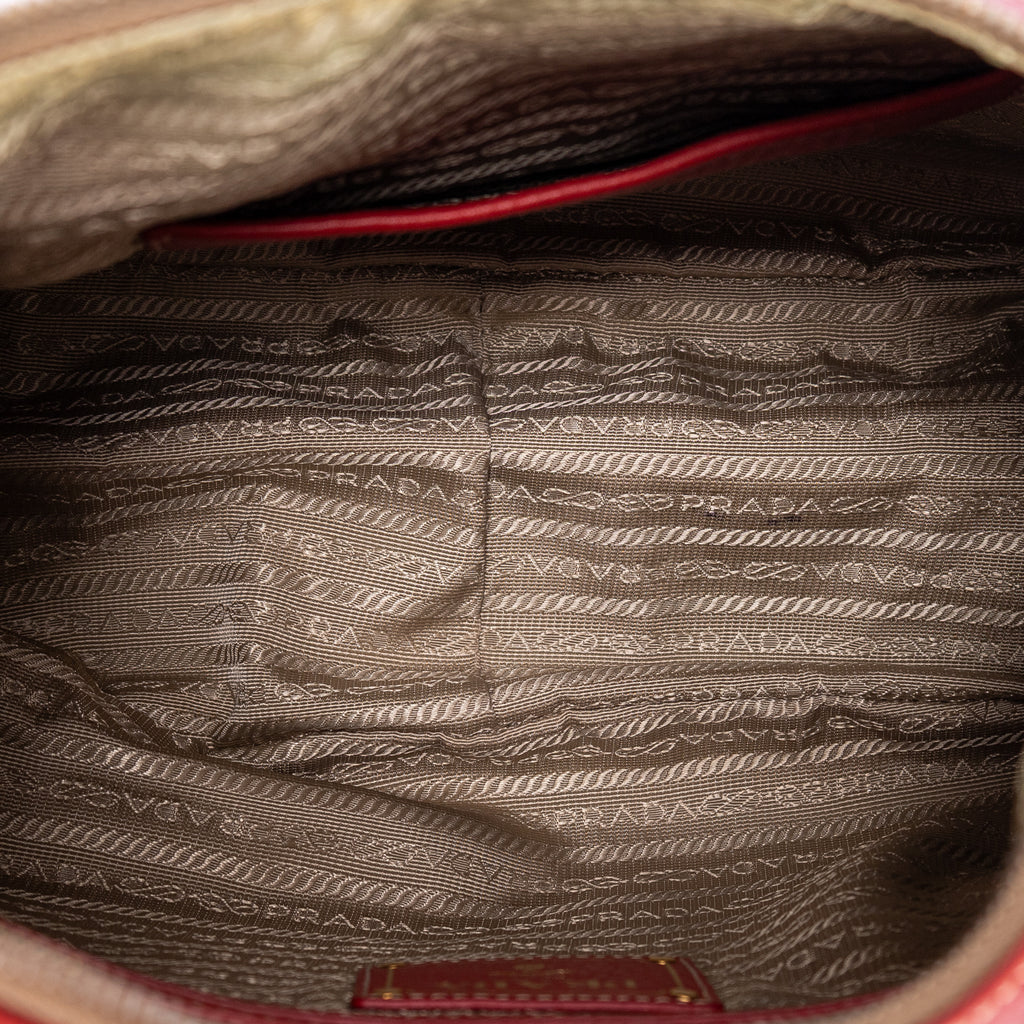 Bolso de Hombro Hobo Piel Vitello Daino Roja