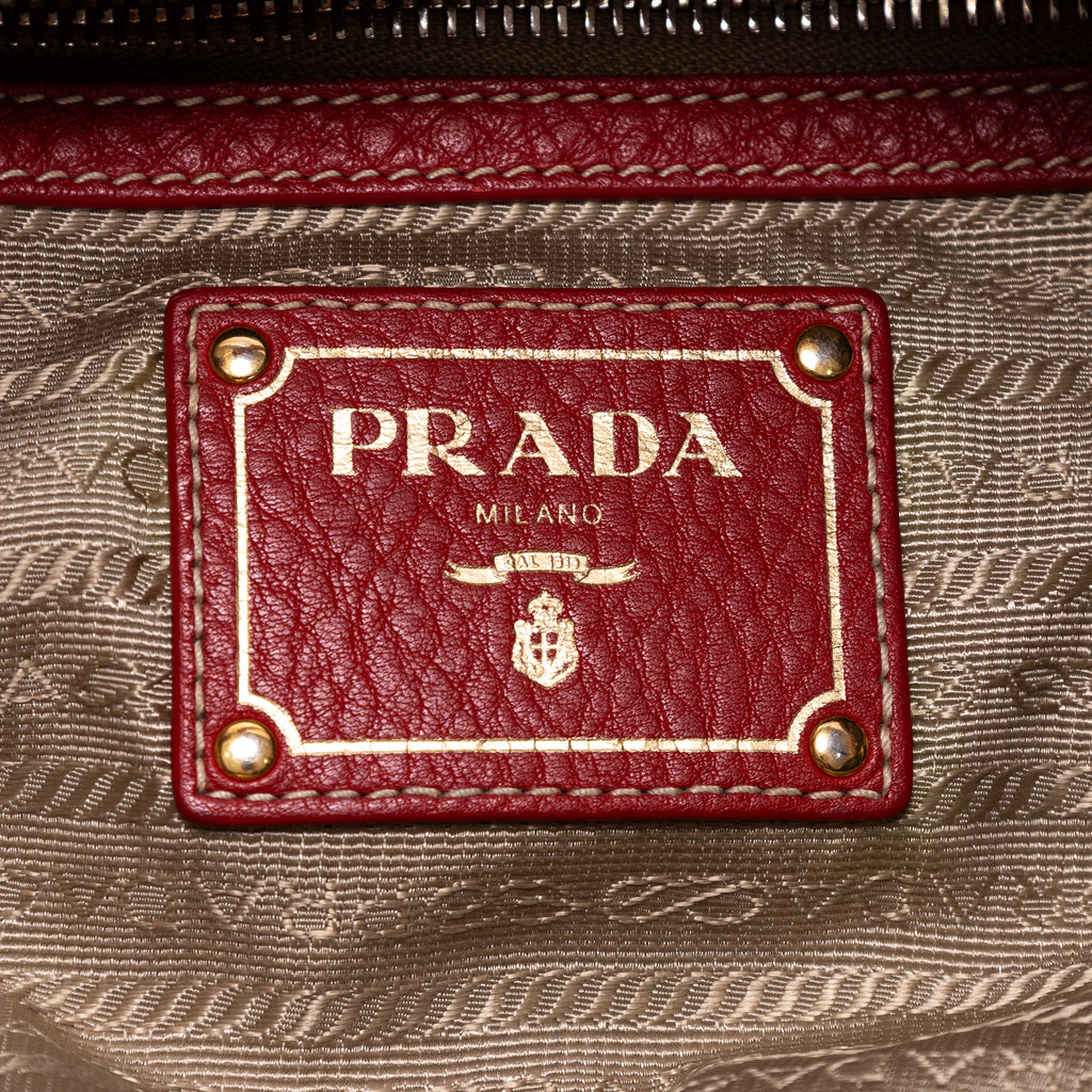 Bolso de Hombro Hobo Piel Vitello Daino Roja