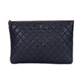 Clutch Large O Case Clutch Large Black Quilted Lambskin Leather