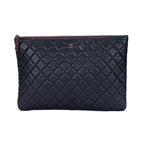 Clutch Large O Case Clutch Large Black Quilted Lambskin Leather