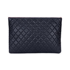 Clutch Large O Case Clutch Large Black Quilted Lambskin Leather