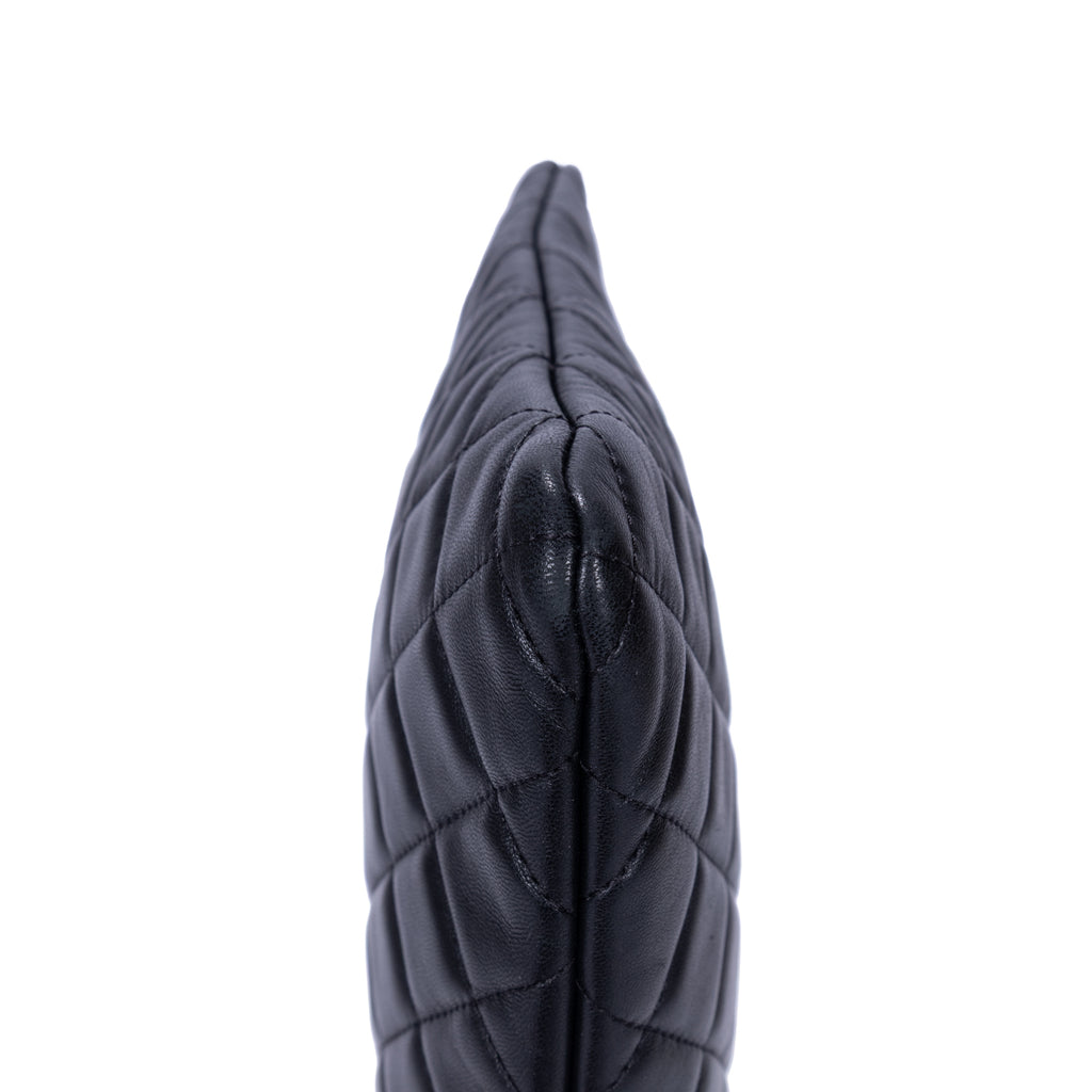 Clutch Large O Case Clutch Large Black Quilted Lambskin Leather