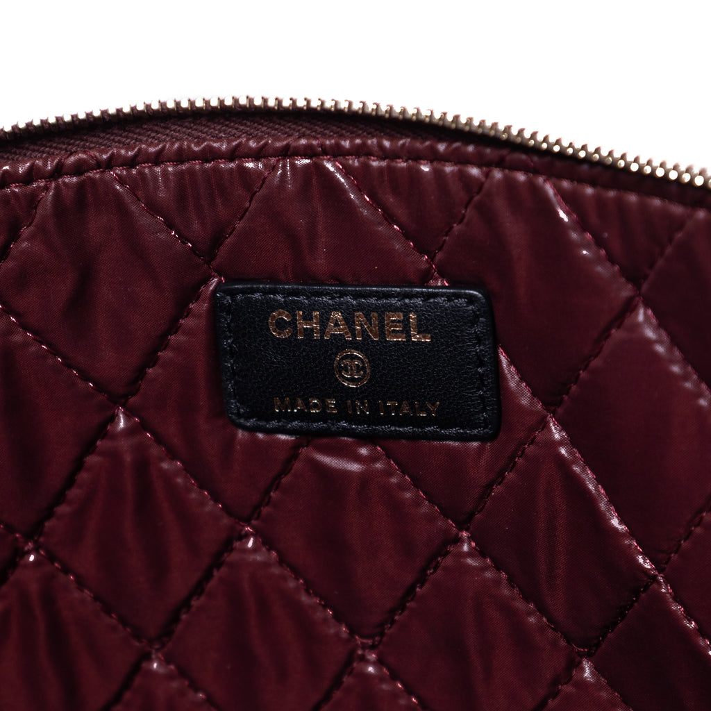 Clutch Large O Case Clutch Large Black Quilted Lambskin Leather