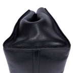 Shoulder Bag Twin Pocket Double Handle Tote Black Marmo Glace Leather