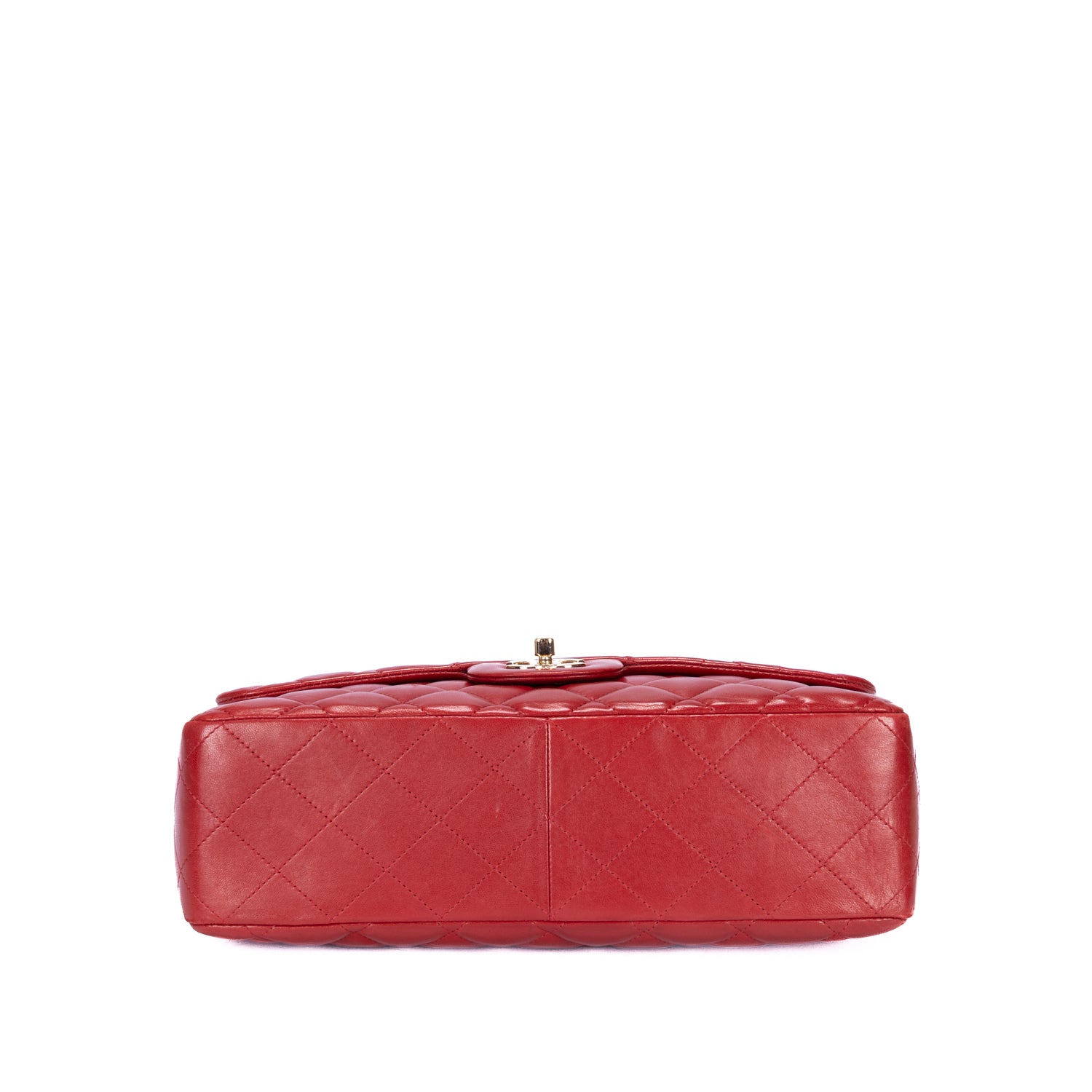 Shoulder Bag Classic Jumbo Single Flap Red Quilted Lambskin Leather