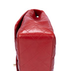 Shoulder Bag Classic Jumbo Single Flap Red Quilted Lambskin Leather