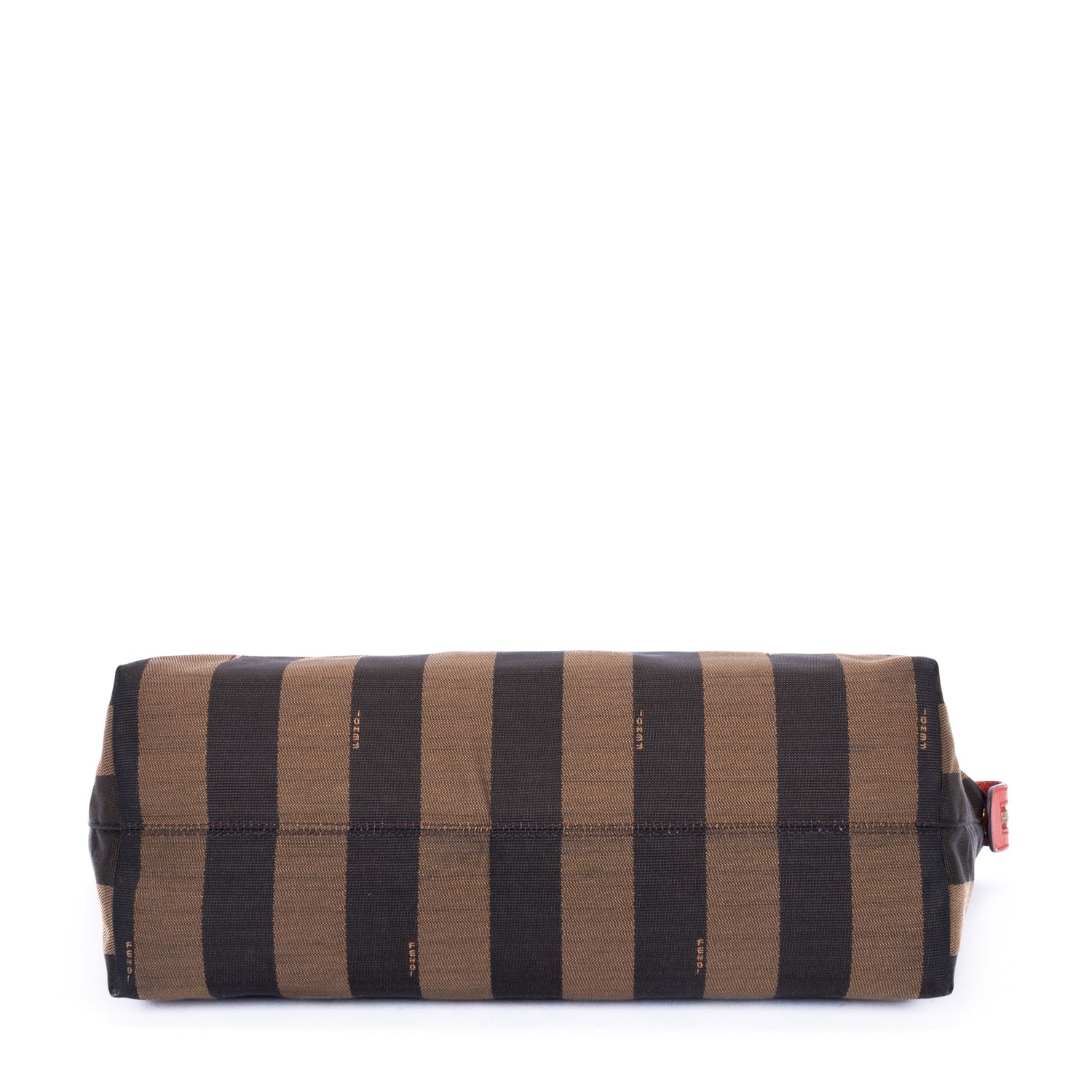 Shoulder Bag Roll Zip Tote Brown Pequin Striped Canvas