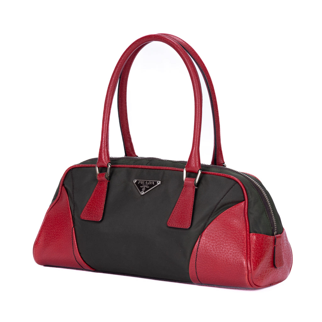 Sac à bandoulière Vintage Bowler Toile de nylon Kaki