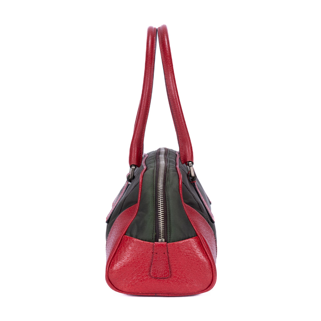 Sac à bandoulière Vintage Bowler Toile de nylon Kaki