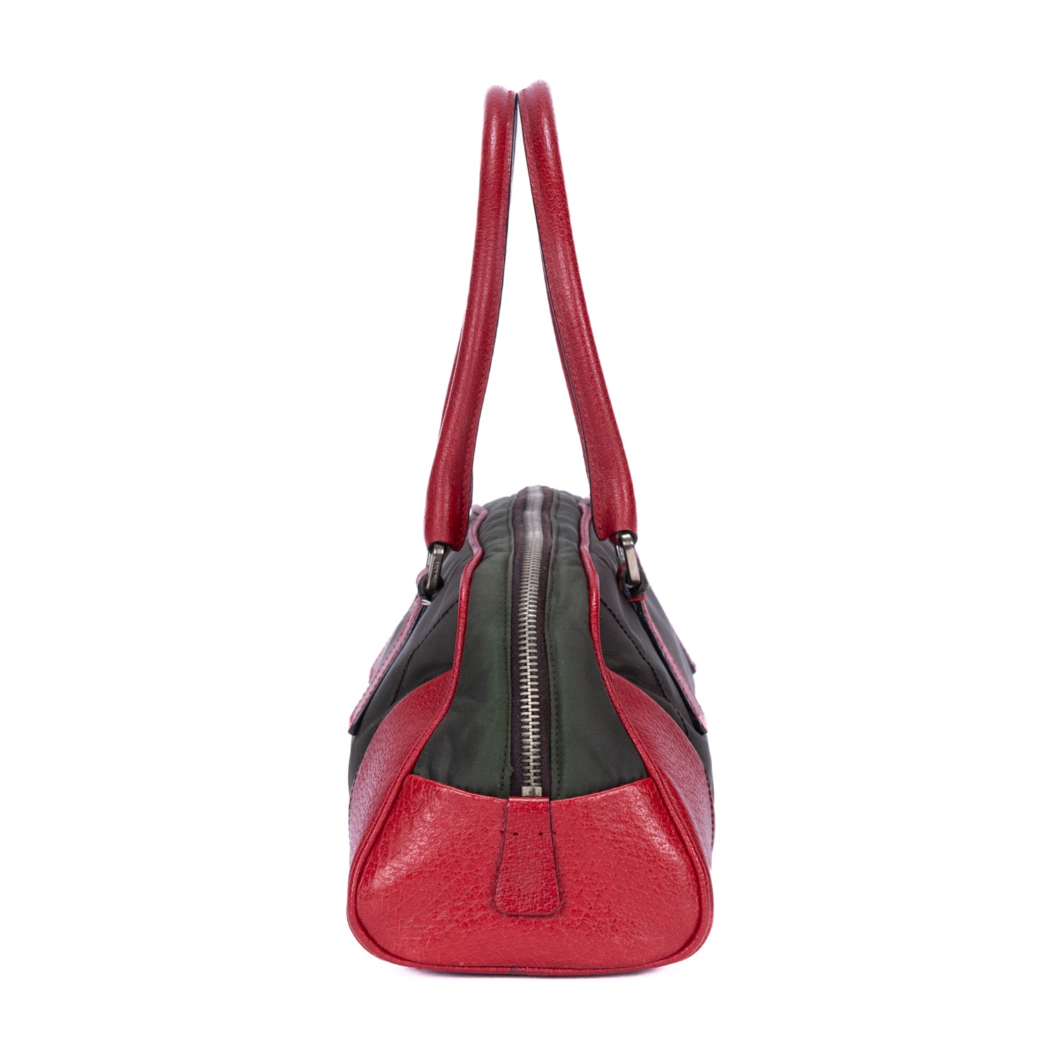 Sac à bandoulière Vintage Bowler Toile de nylon Kaki