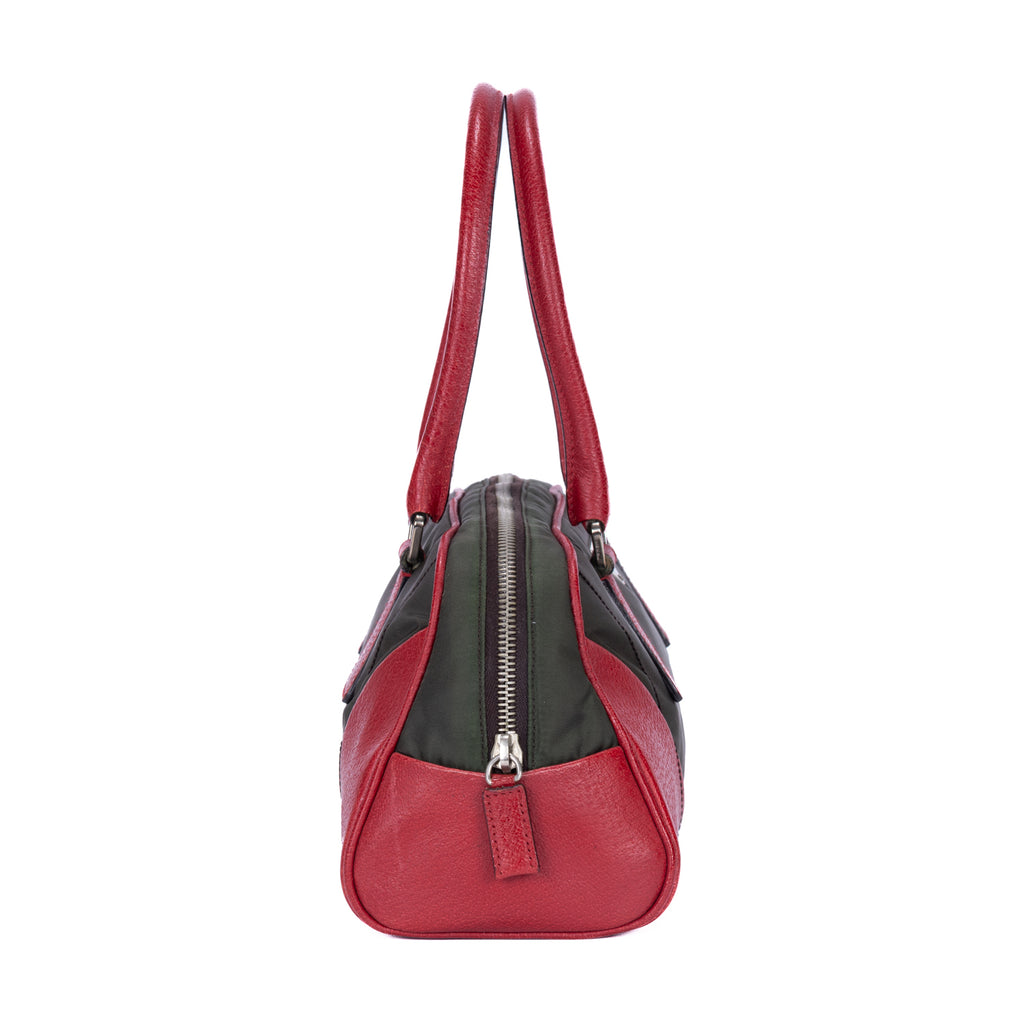 Sac à bandoulière Vintage Bowler Toile de nylon Kaki