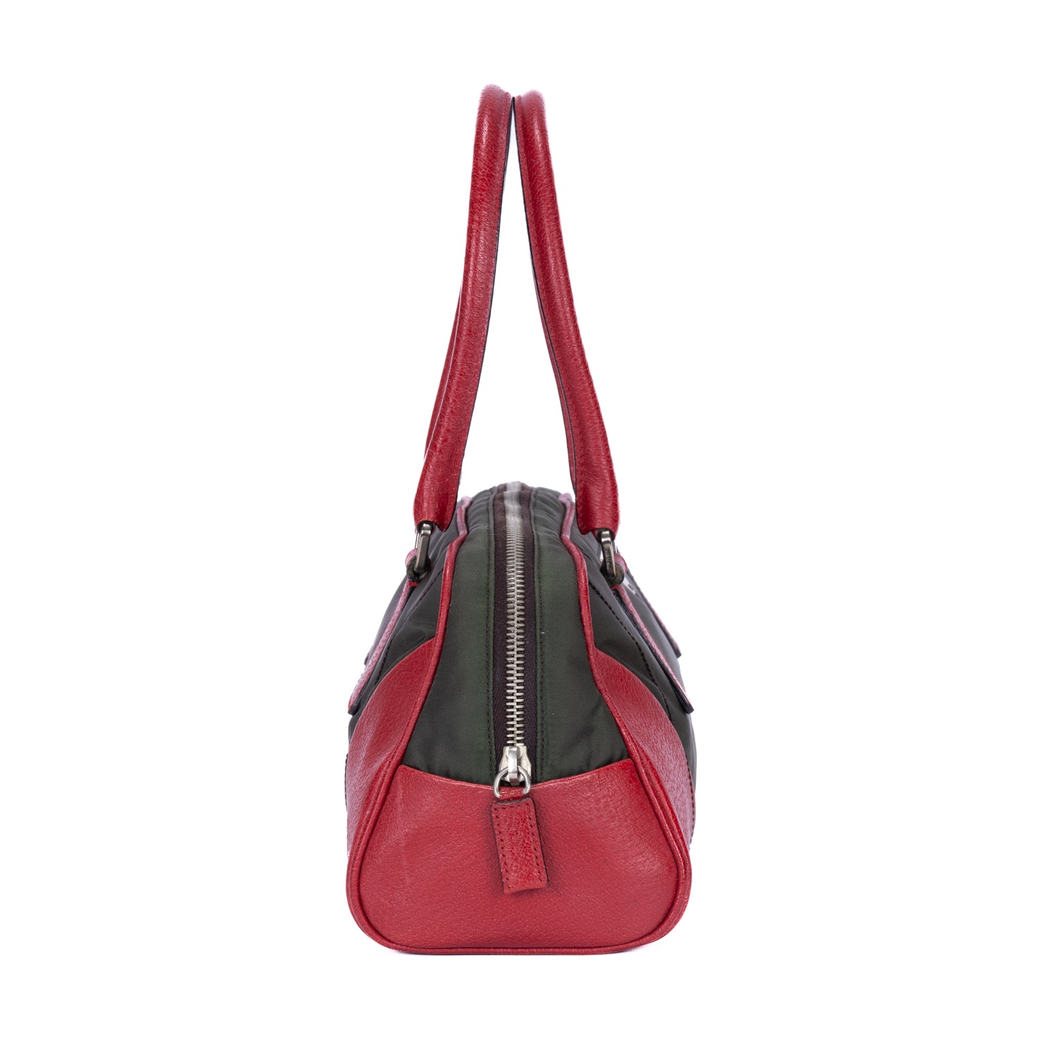 Sac à bandoulière Vintage Bowler Toile de nylon Kaki