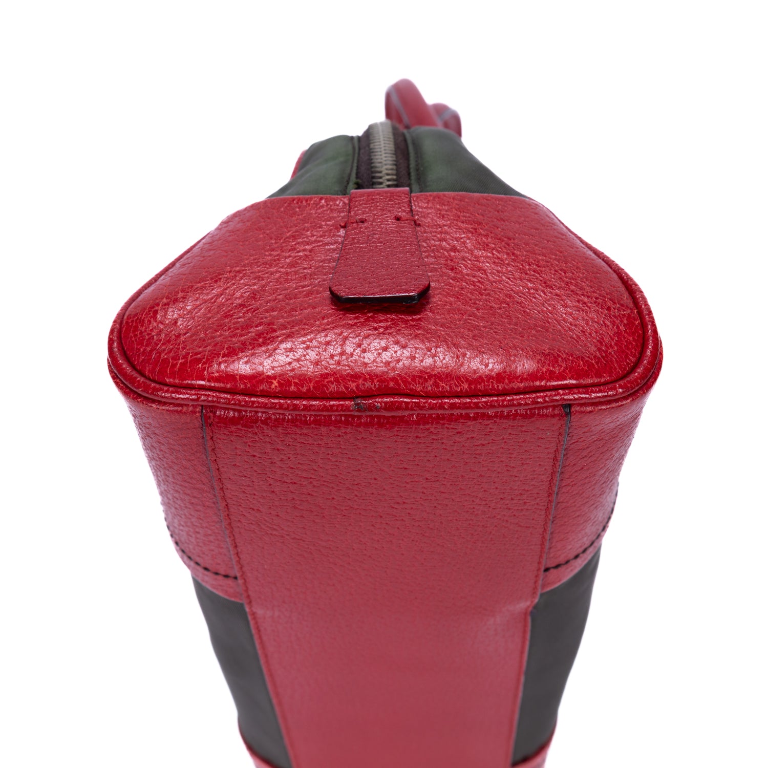 Sac à bandoulière Vintage Bowler Toile de nylon Kaki