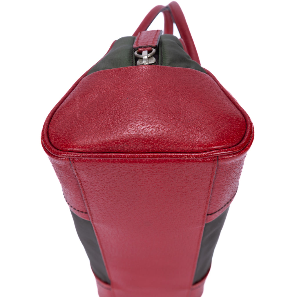 Sac à bandoulière Vintage Bowler Toile de nylon Kaki