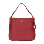 Bolso hobo de piel de ternera Vitello Daino roja