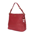 Bolso hobo de piel de ternera Vitello Daino roja