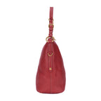 Bolso hobo de piel de ternera Vitello Daino roja