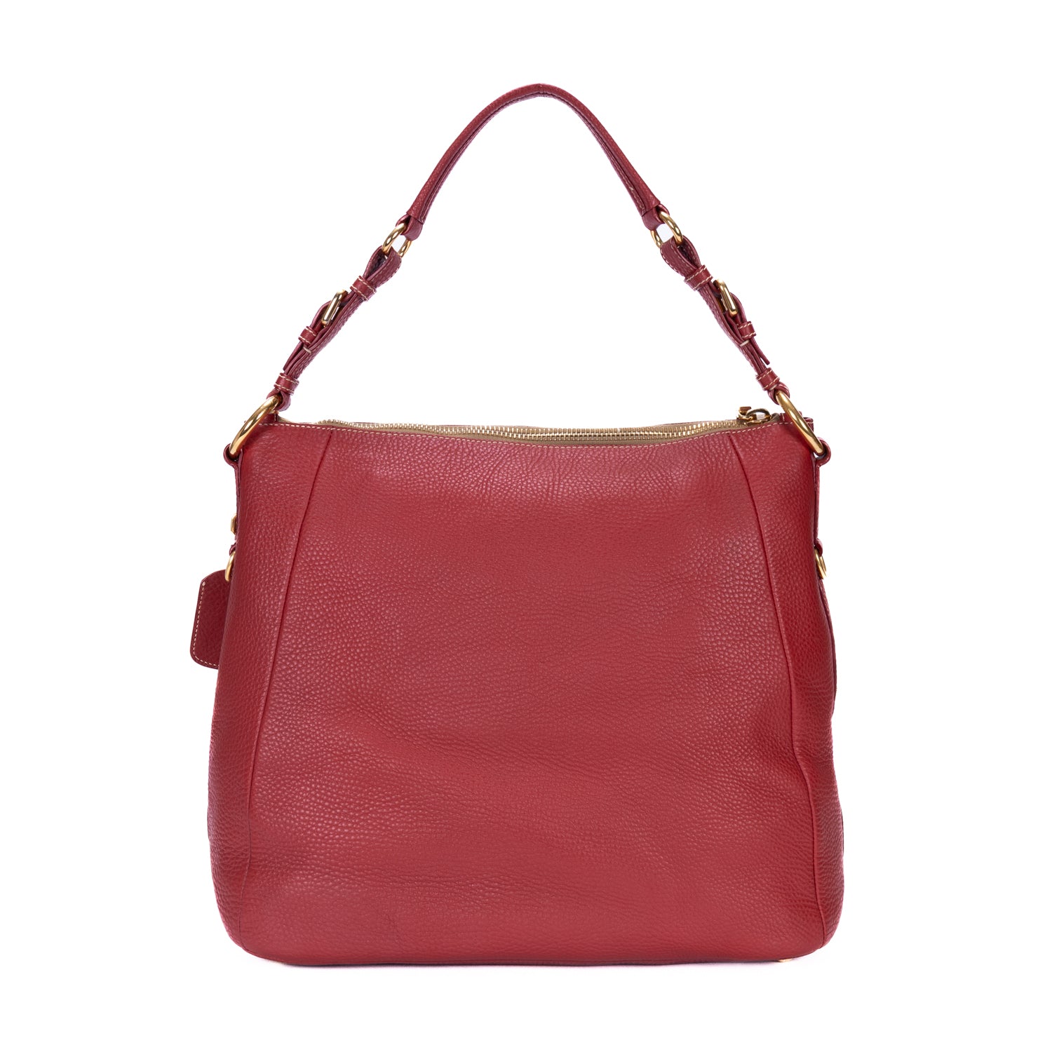 Bolso hobo de piel de ternera Vitello Daino roja