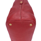 Bolso hobo de piel de ternera Vitello Daino roja