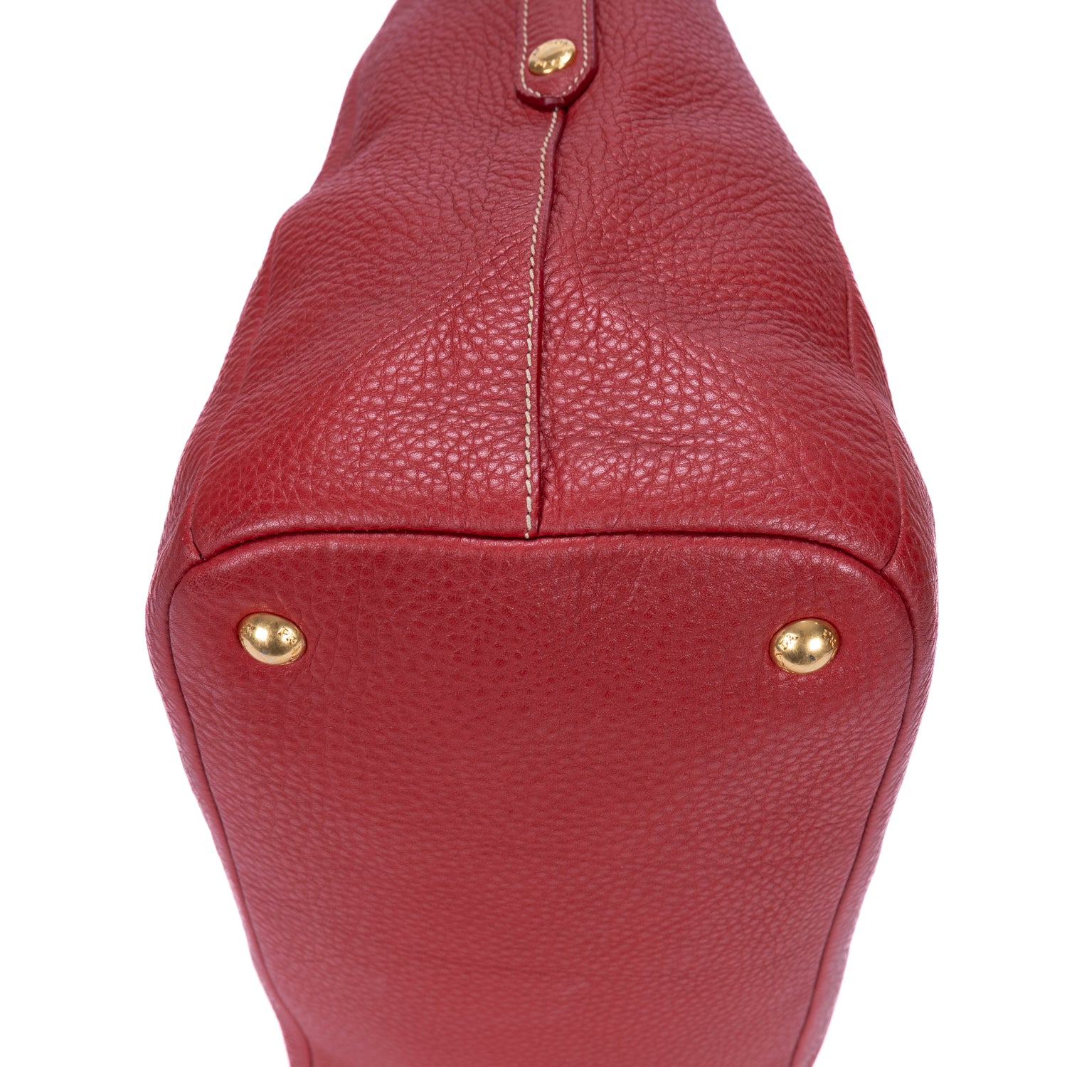 Bolso hobo de piel de ternera Vitello Daino roja