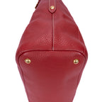 Bolso hobo de piel de ternera Vitello Daino roja