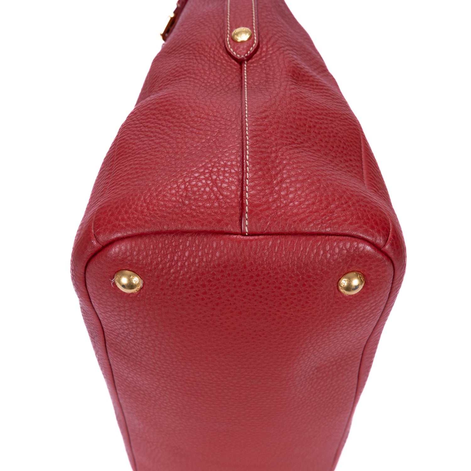 Bolso hobo de piel de ternera Vitello Daino roja