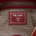Bolso hobo de piel de ternera Vitello Daino roja