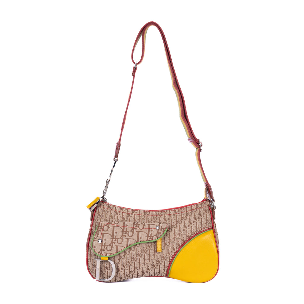 Bolso de Hombro Rasta Trotter Bolso Doble con Solapa Beige Lona Jacquard Oblicua