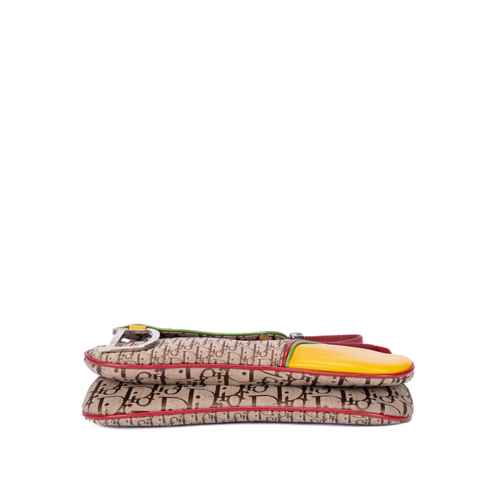 Bolso de Hombro Rasta Trotter Bolso Doble con Solapa Beige Lona Jacquard Oblicua