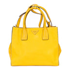 Bolso de mano Cabas Tote de cuero Vitello Daino amarillo