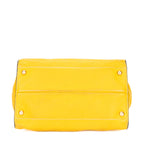 Bolso de mano Cabas Tote de cuero Vitello Daino amarillo