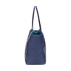 Bolso de Hombro Swing Shopper Tote Piel de Becerro Granulada Azul Marino