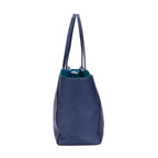 Bolso de Hombro Swing Shopper Tote Piel de Becerro Granulada Azul Marino