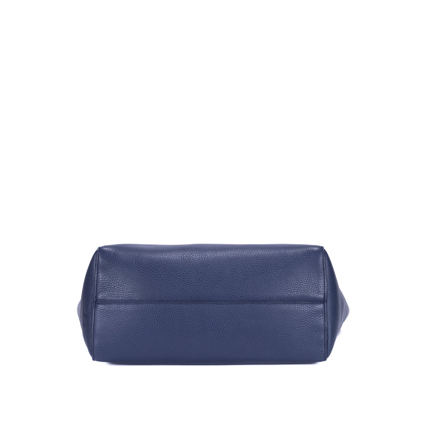 Bolso de Hombro Swing Shopper Tote Piel de Becerro Granulada Azul Marino