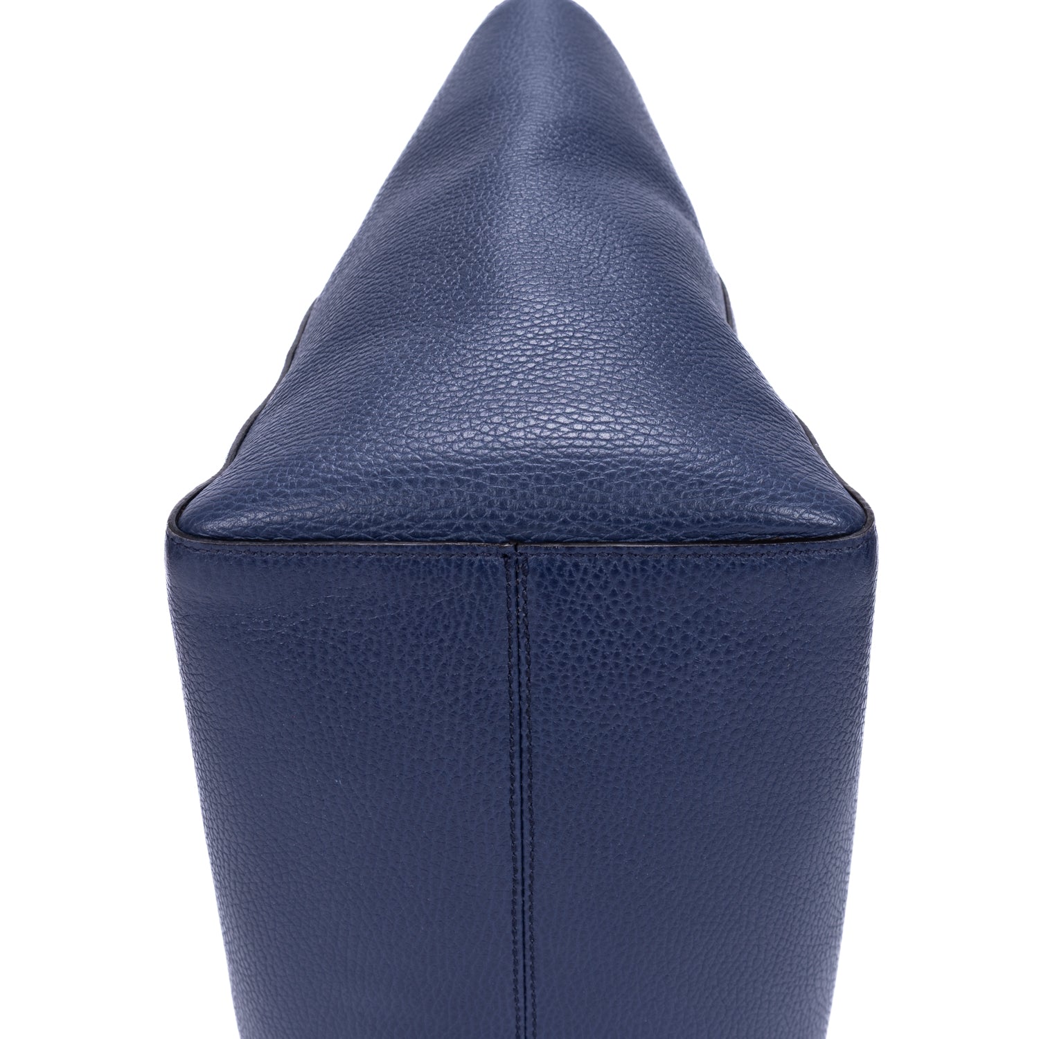 Bolso de Hombro Swing Shopper Tote Piel de Becerro Granulada Azul Marino