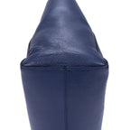 Bolso de Hombro Swing Shopper Tote Piel de Becerro Granulada Azul Marino