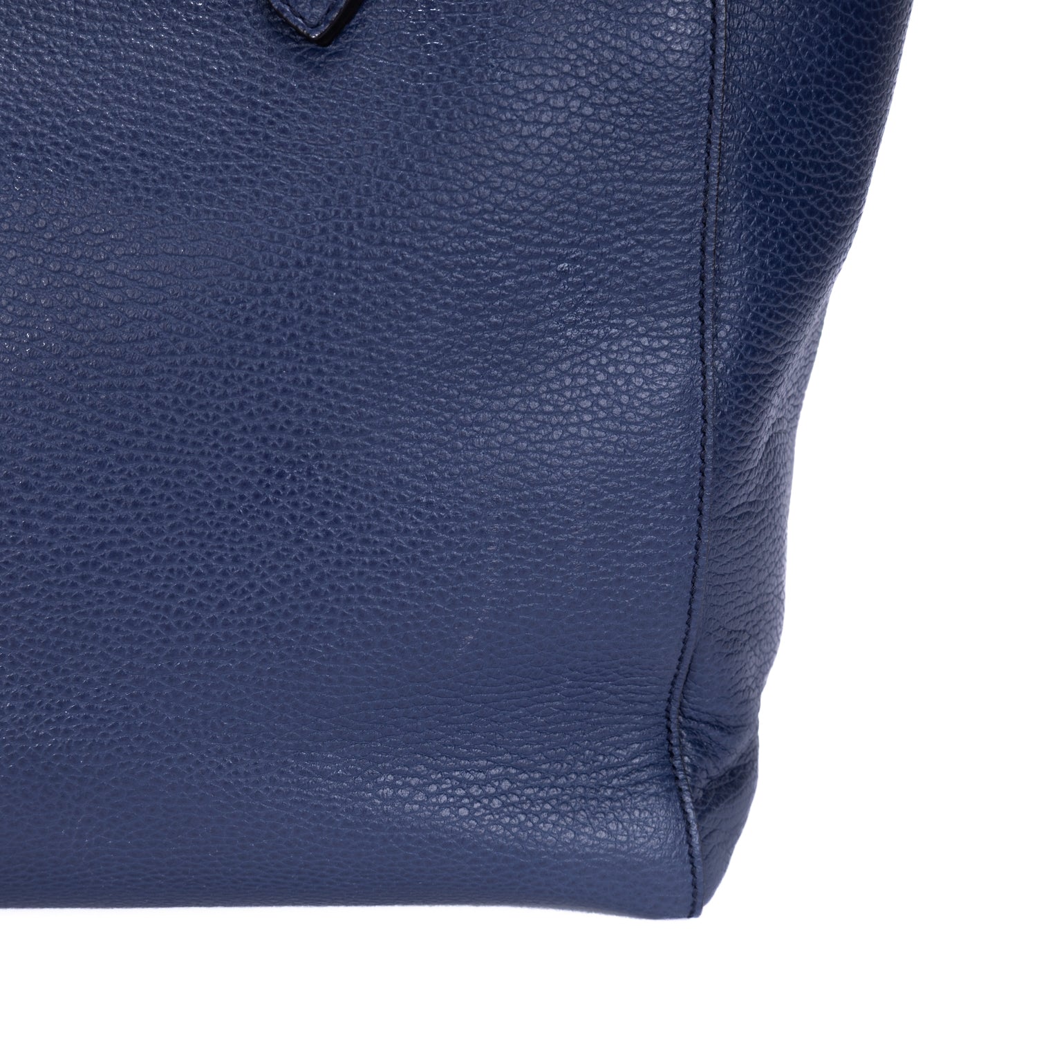 Bolso de Hombro Swing Shopper Tote Piel de Becerro Granulada Azul Marino