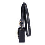 Bolso de hombro mini bandolera C de piel de becerro negra
