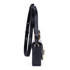 Bolso de hombro mini bandolera C de piel de becerro negra