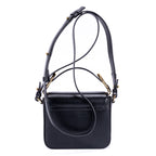 Bolso de hombro mini bandolera C de piel de becerro negra
