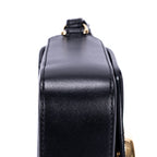 Bolso de hombro mini bandolera C de piel de becerro negra