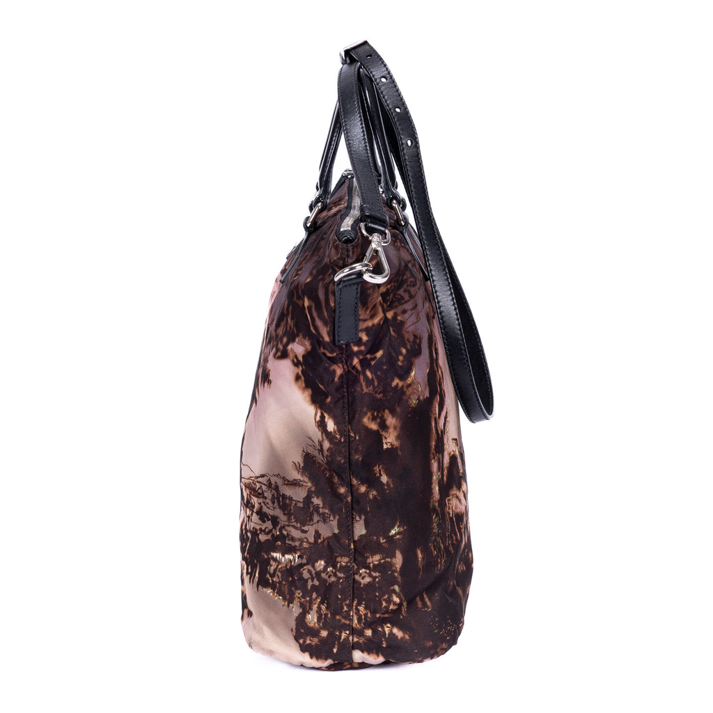 Shoulder Bag Tessuto Nylon Temple Print Tote Bag Black Printed Nylon