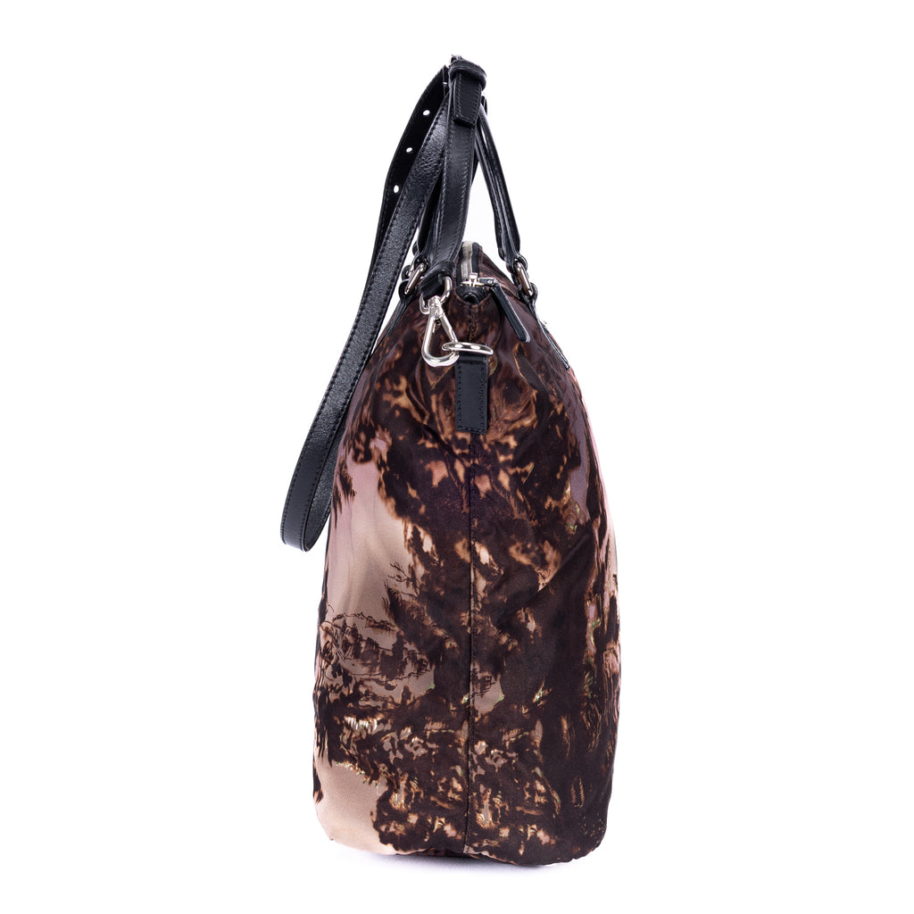 Shoulder Bag Tessuto Nylon Temple Print Tote Bag Black Printed Nylon