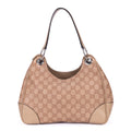 Bolso de hombro Colbert Hobo pequeño de cuero Guccissima beige