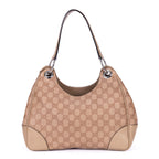 Bolso de hombro Colbert Hobo pequeño de cuero Guccissima beige