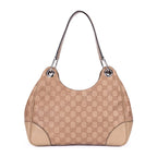 Sac porté épaule Colbert Hobo petit en cuir Guccissima beige