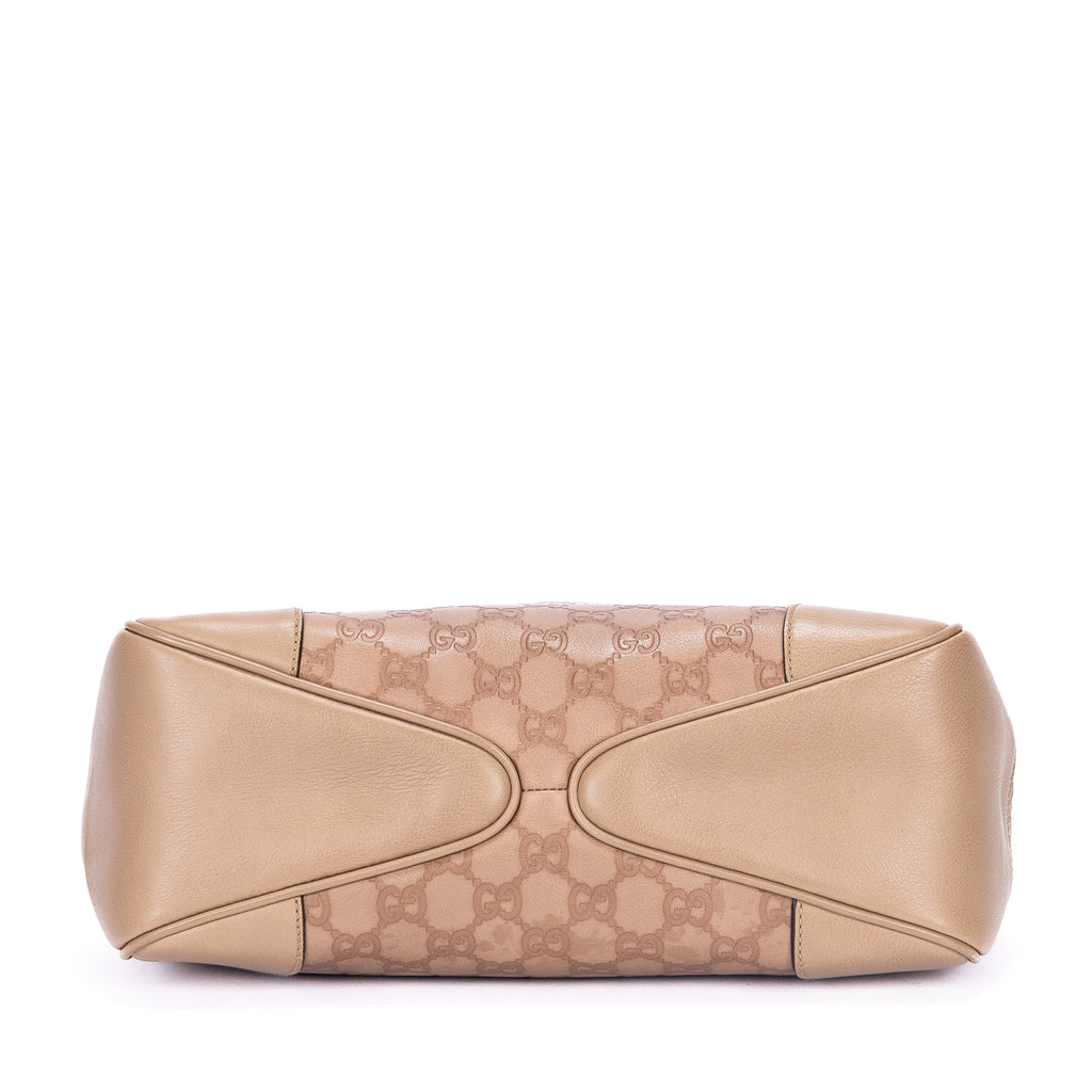 Bolso de hombro Colbert Hobo pequeño de cuero Guccissima beige