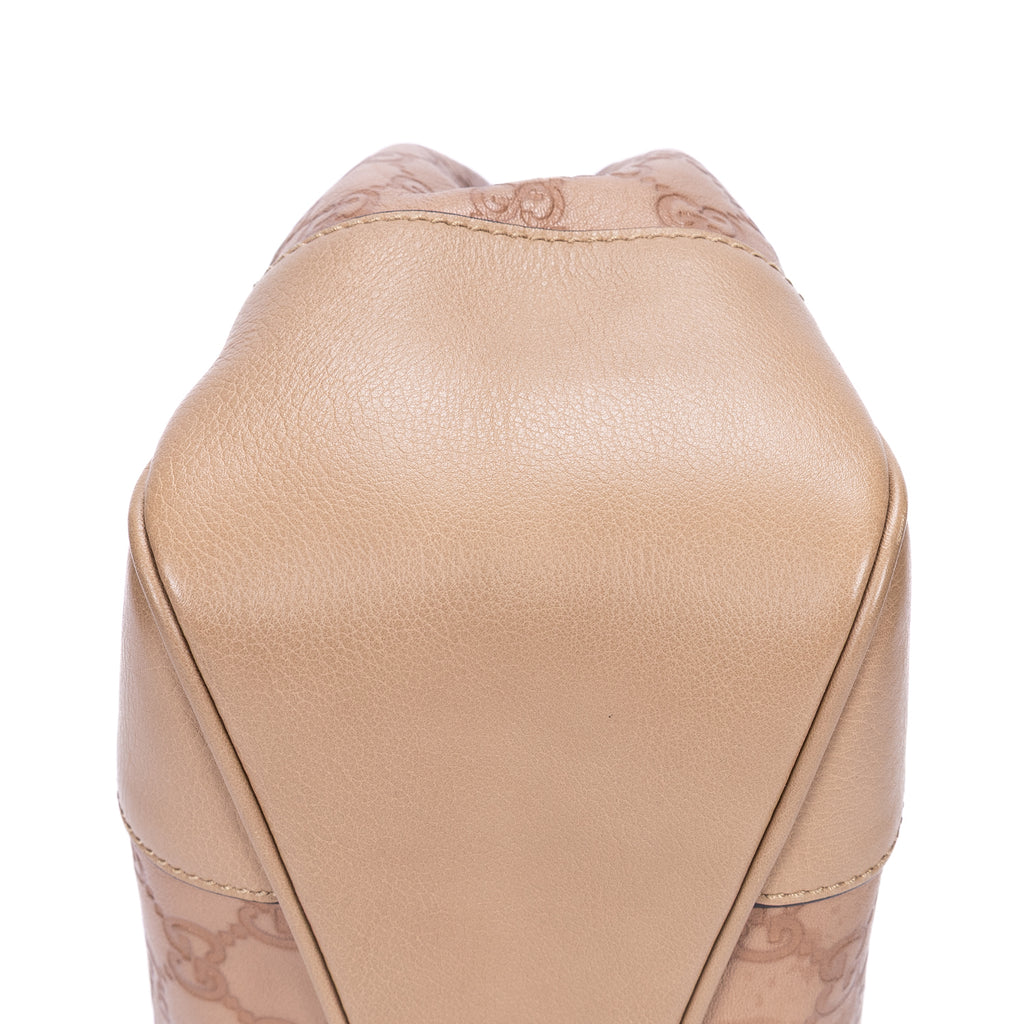 Bolso de hombro Colbert Hobo pequeño de cuero Guccissima beige