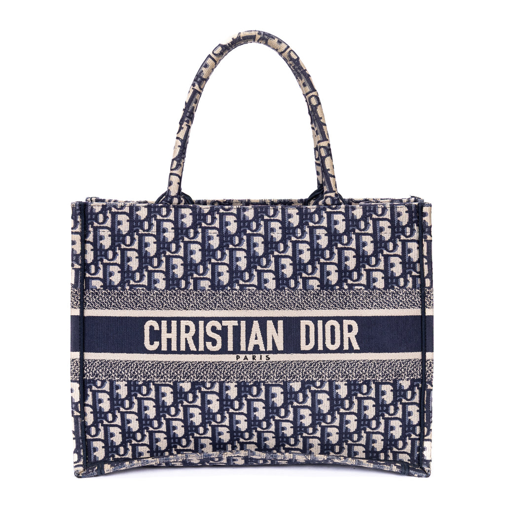 Handbag Book Tote Medium Navy Oblique Diorissimo Canvas