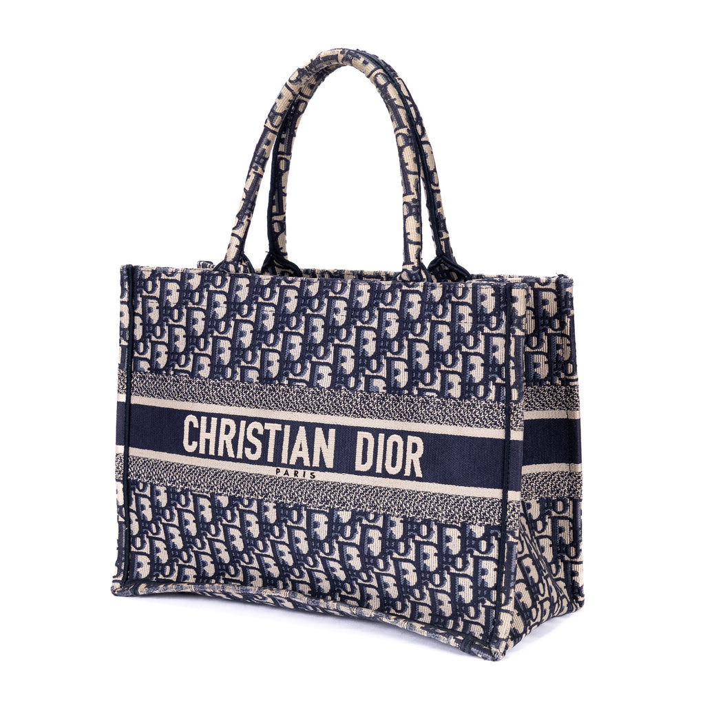 Handbag Book Tote Medium Navy Oblique Diorissimo Canvas